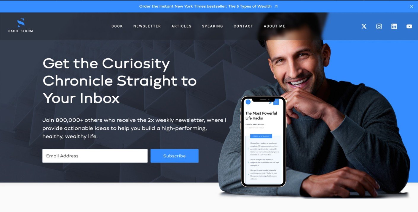 Sahil Bloom official homepage