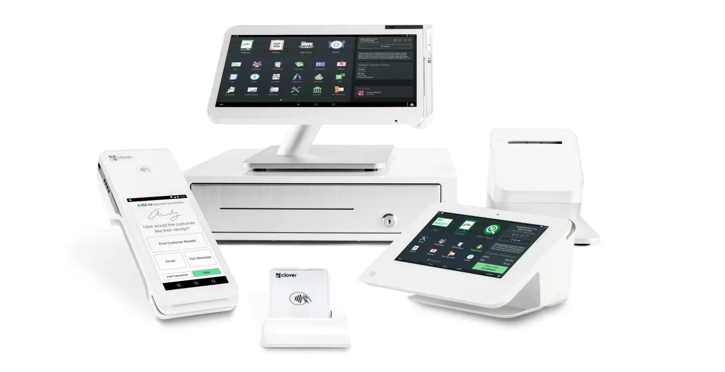 Clover cash register with different devices