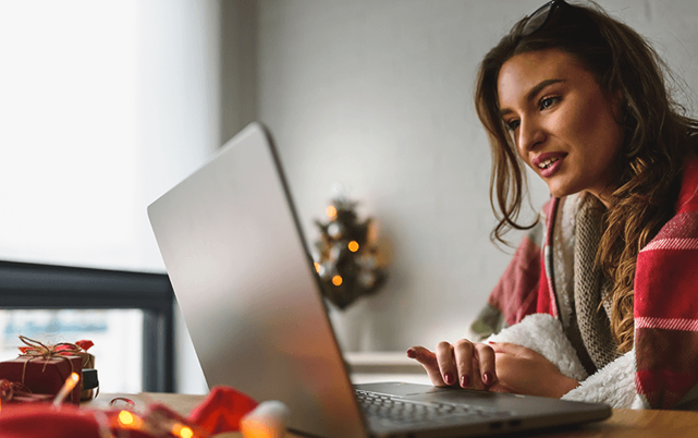 a woman working on a laptop