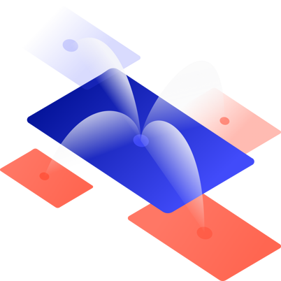 a red and blue logo